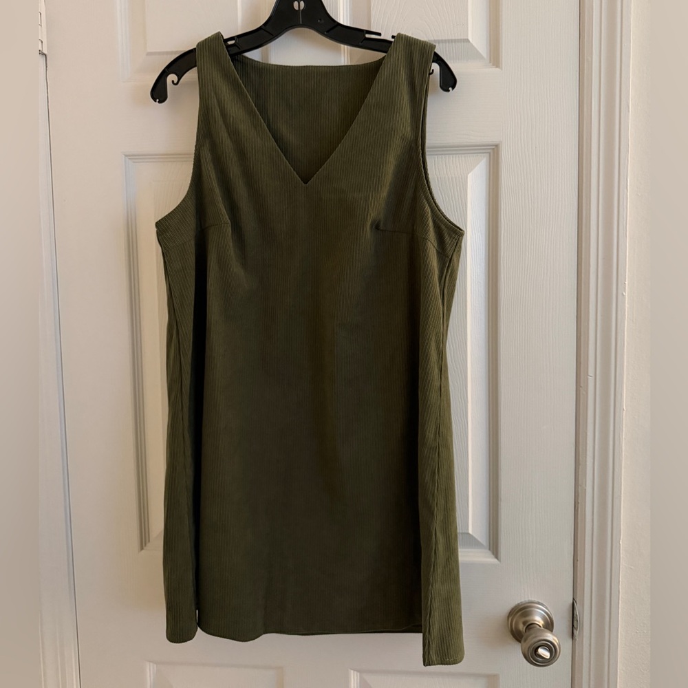 SHEIN Olive Green Ribbed Dress